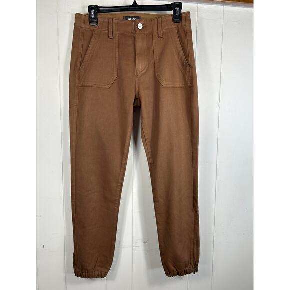 PAIGE Women's Mayslie Jogger pants in Cognac Luxe Coating size 28 - Picture 2 of 9
